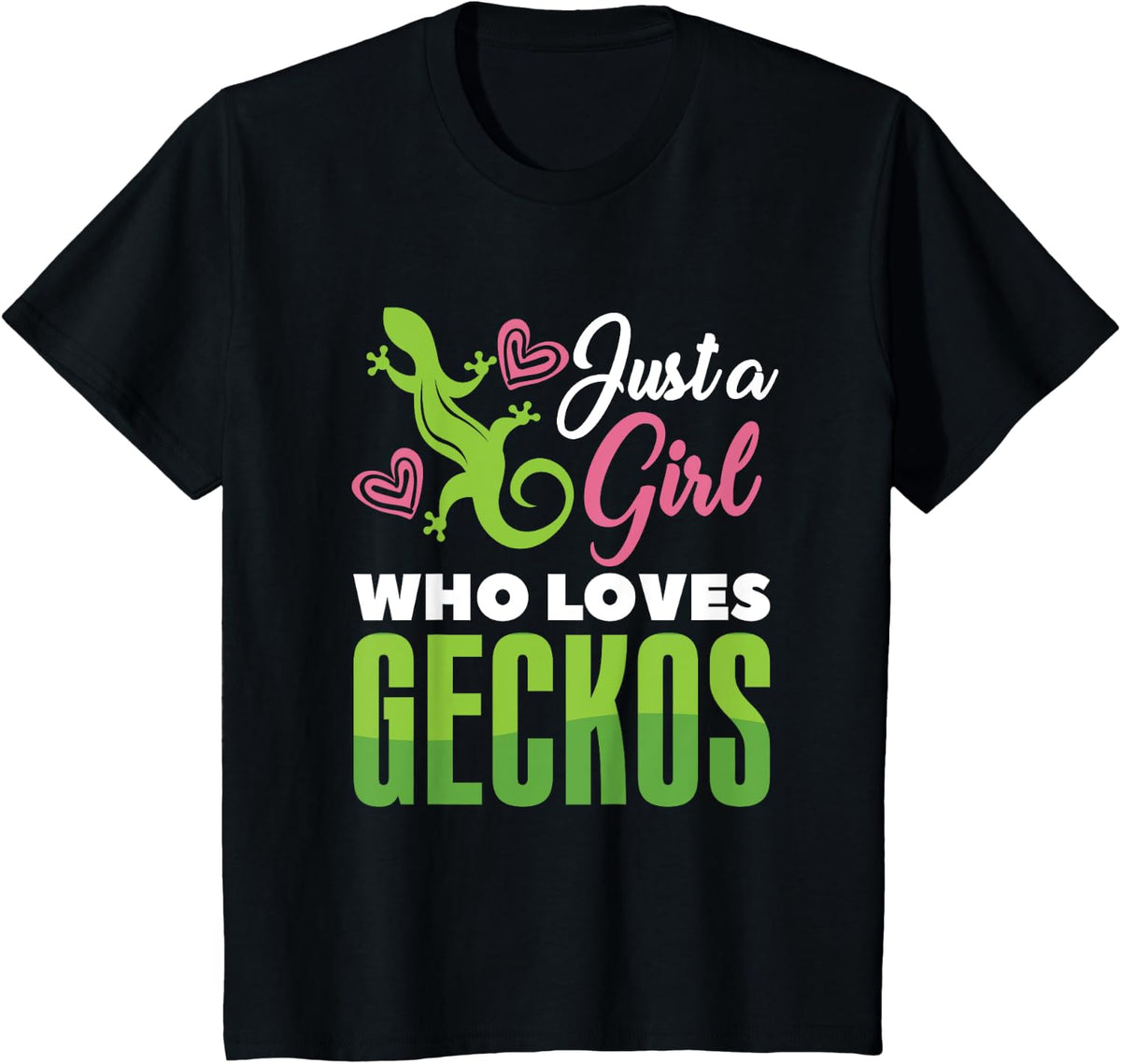 Just A Girl Who Loves Gecko T-Shirt - Black