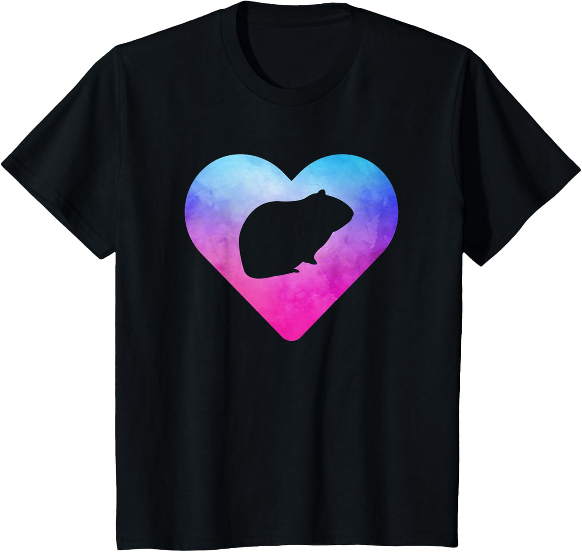 Women or Girls Guinea Pig T-Shirt - Black