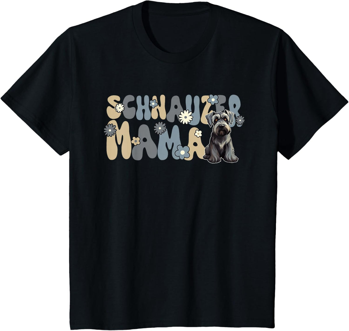 Giant Schnauzer Groovy World's Best Schnauzer Mama T-Shirt - Black