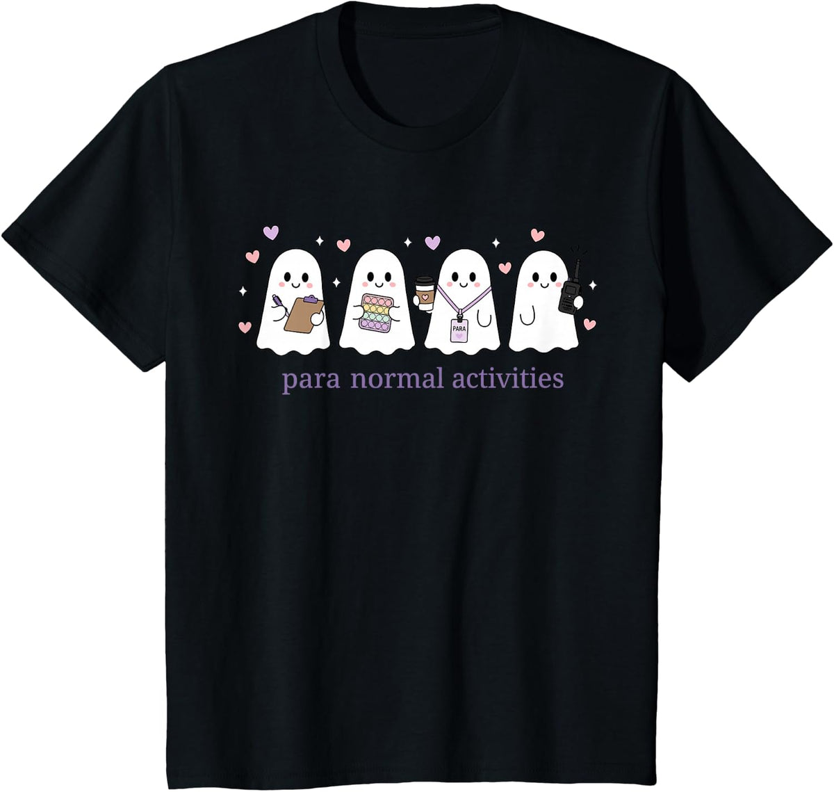 para Normal Activities Ghost SPED Teacher Halloween T-Shirt - Black