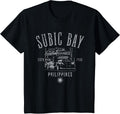 Subic Bay Philippines Estd 1885 Distressed Style Design T-Shirt - Black