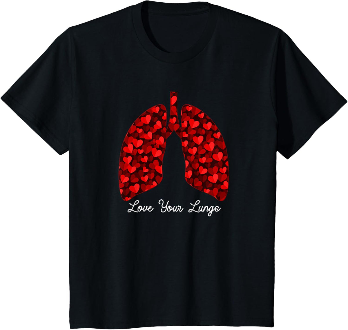 Love Your Lungs Respiratory Therapist T-Shirt Tee RT Therapy Shirts for Men Women - Black