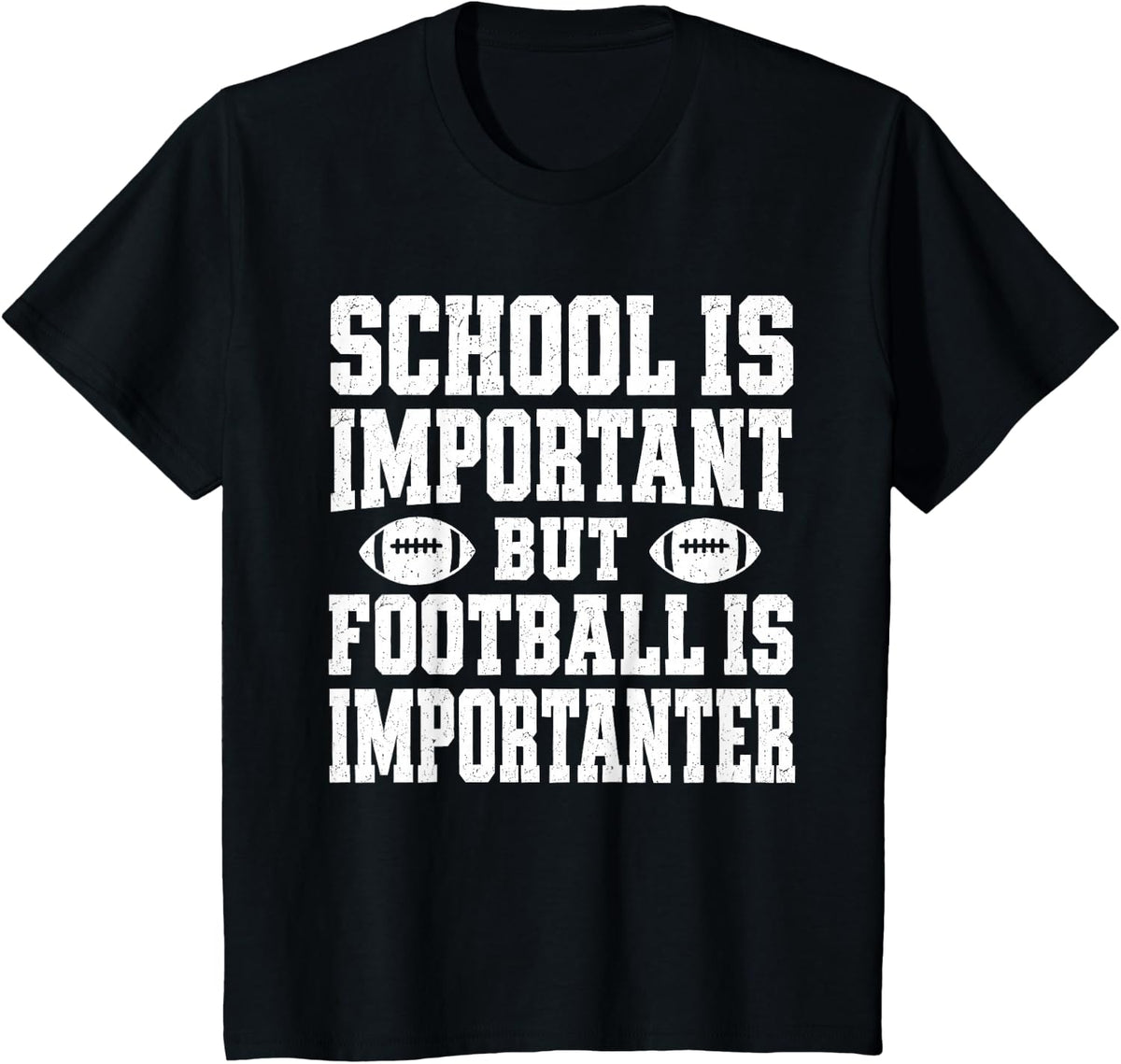 Funny American Football is Importanter Lineman Sports Fan T-Shirt - Black