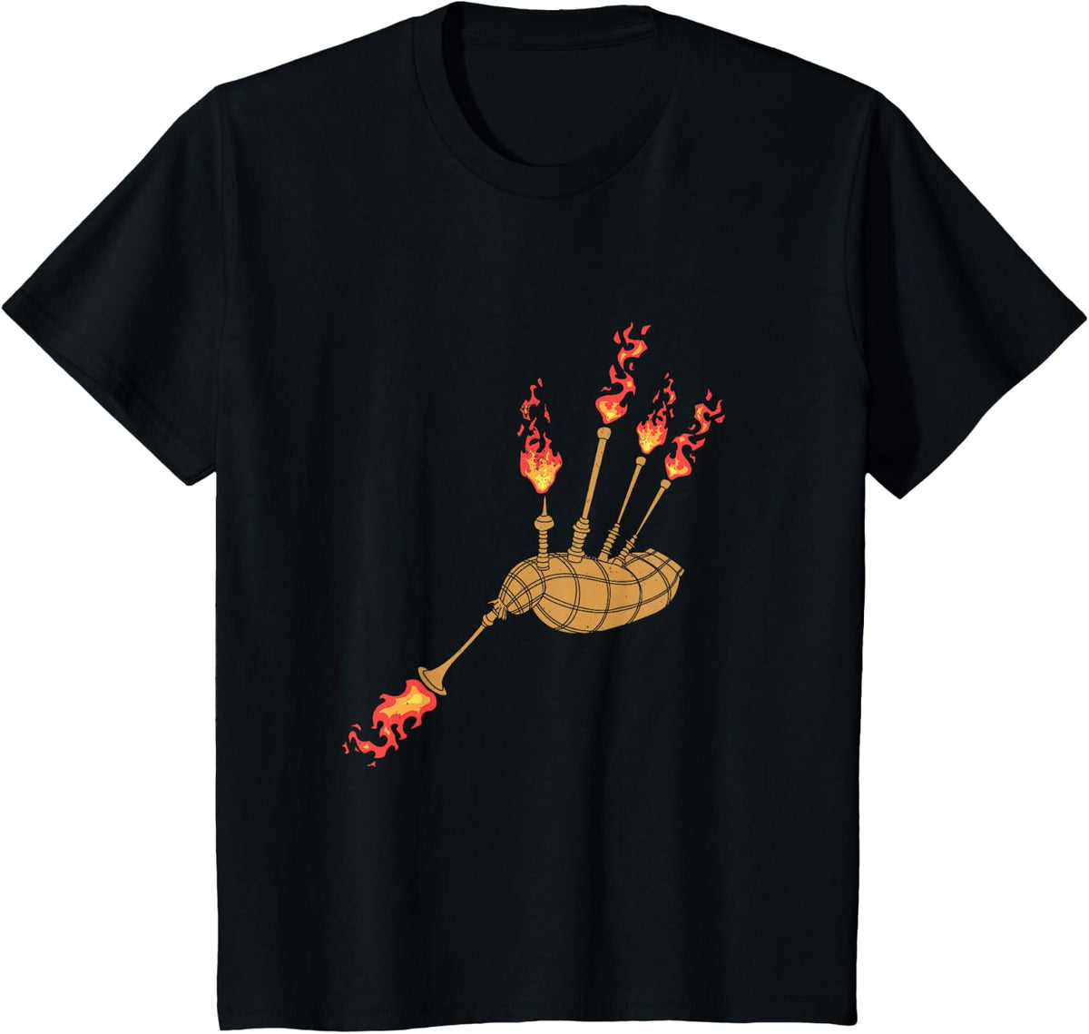 Bagpipe Fires Cool Bagpipe Player Bagpipe Instrument Bagpipe T-Shirt - Black