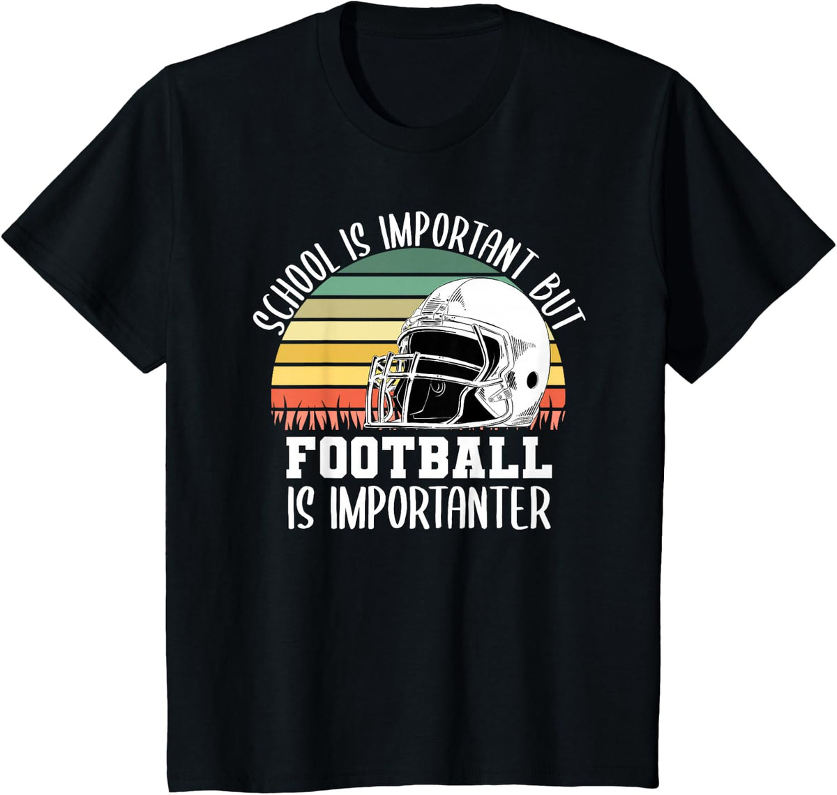School Is Important But Football Is Importanter Lineman Gift T-Shirt - Black