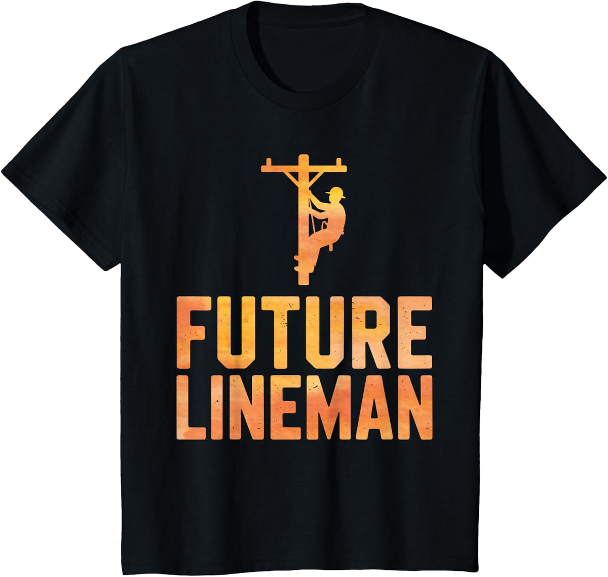 Best Lineman Art for Boys Men Electrician Journeyman Lineman T-Shirt - Black