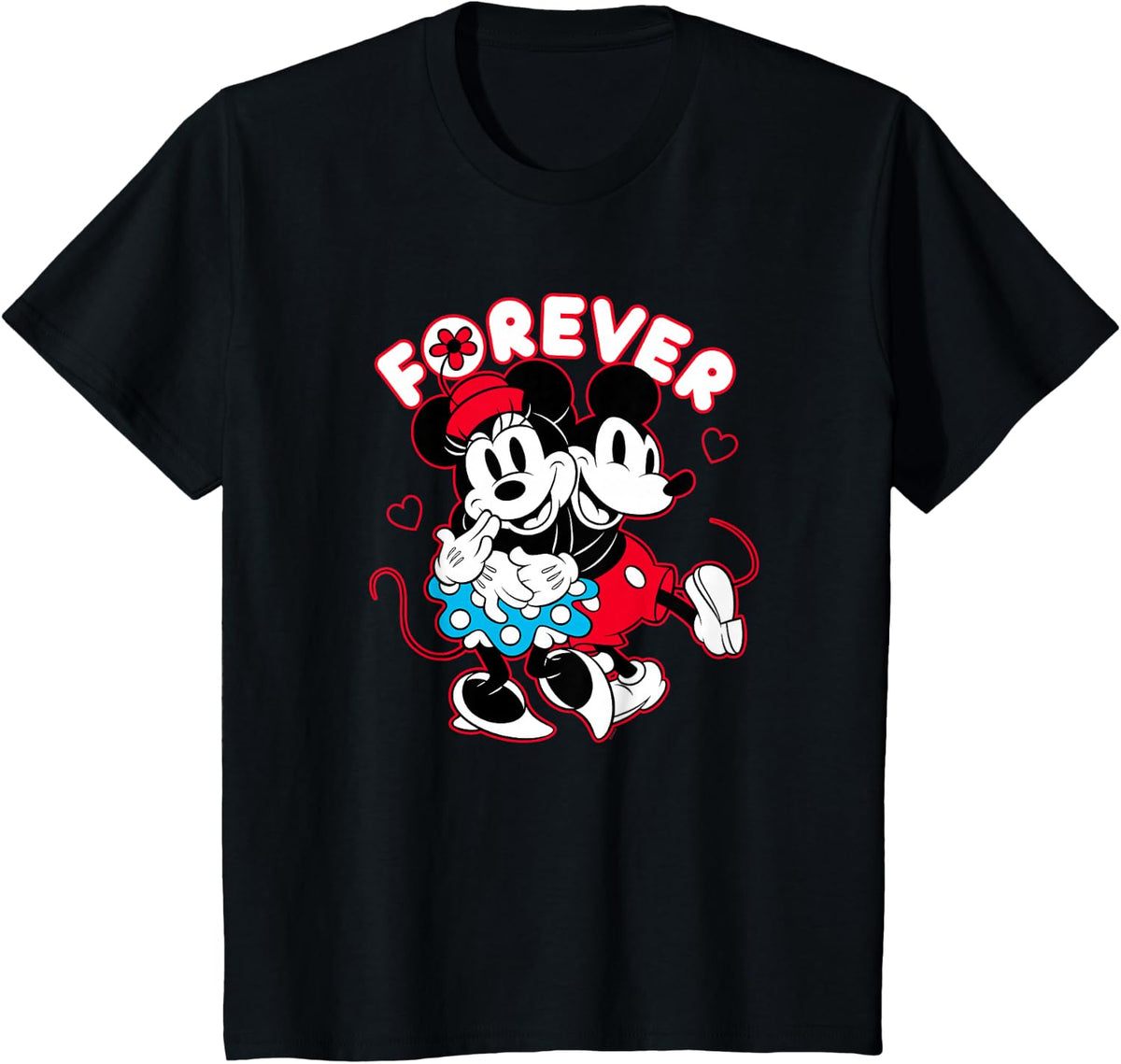 Disney Mickey Mouse Minnie Mouse Love Forever Valentine’s T-Shirt - Black