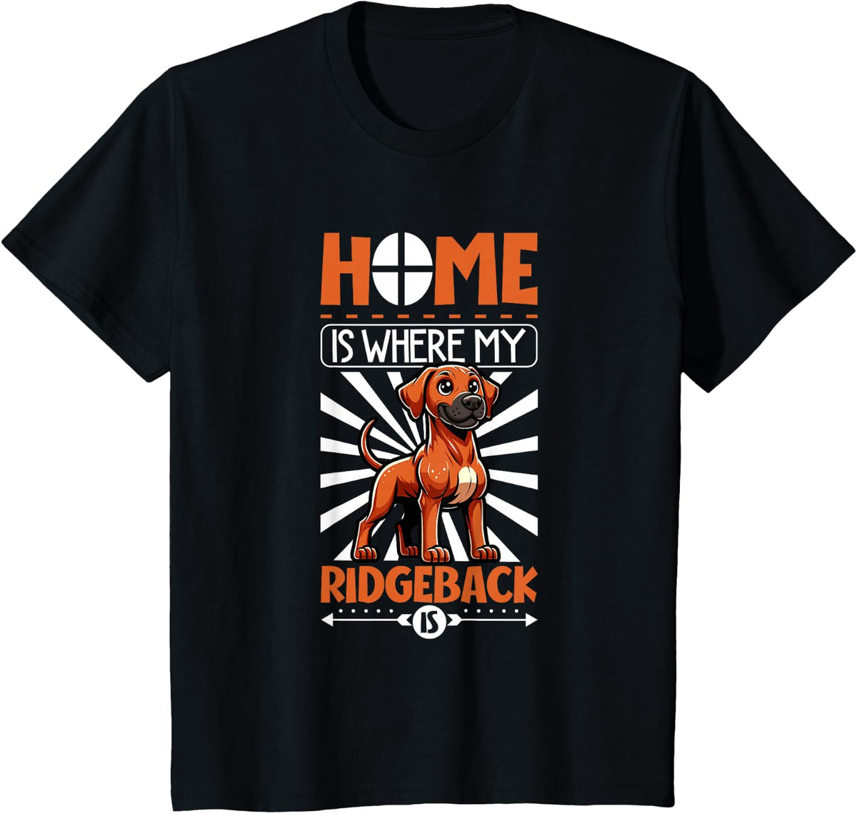 Home is with My Rhodesian Ridgeback T-Shirt - Black