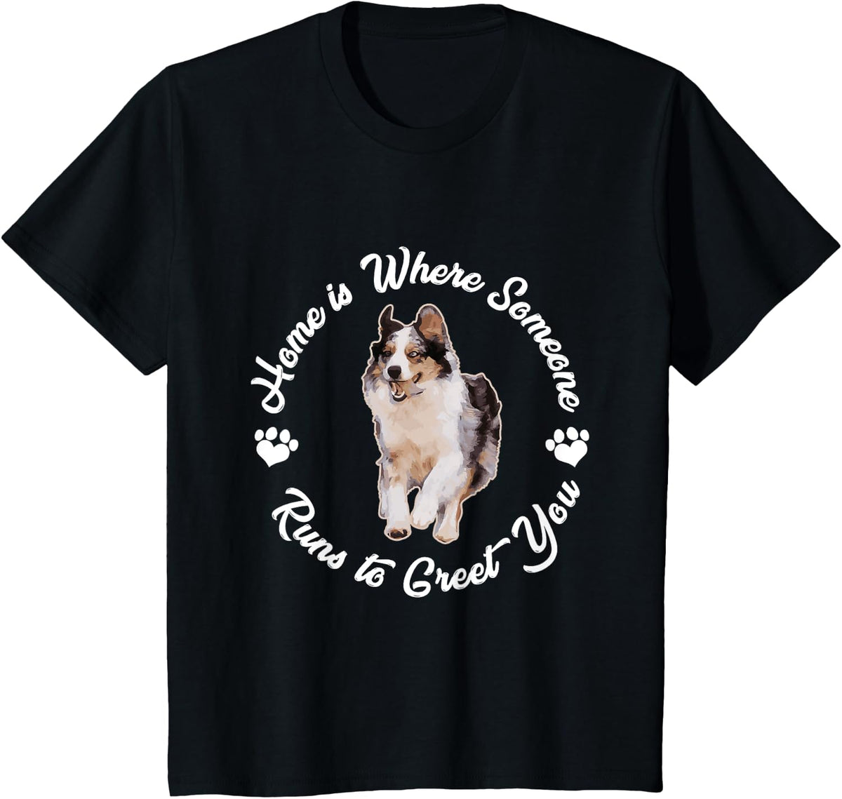 Australian Shepard Home Shepherd Gift Aussie Dog Cute T-Shirt - Black