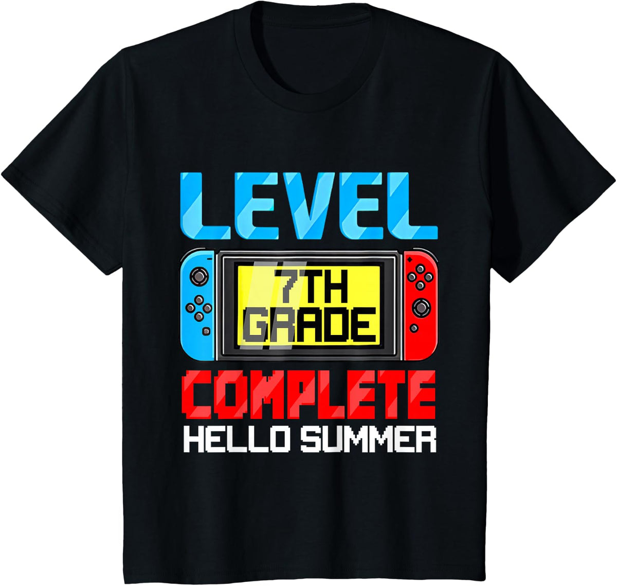 7th Grade Level Complete Gamer Class Of 2023 Graduation Gift T-Shirt - Black