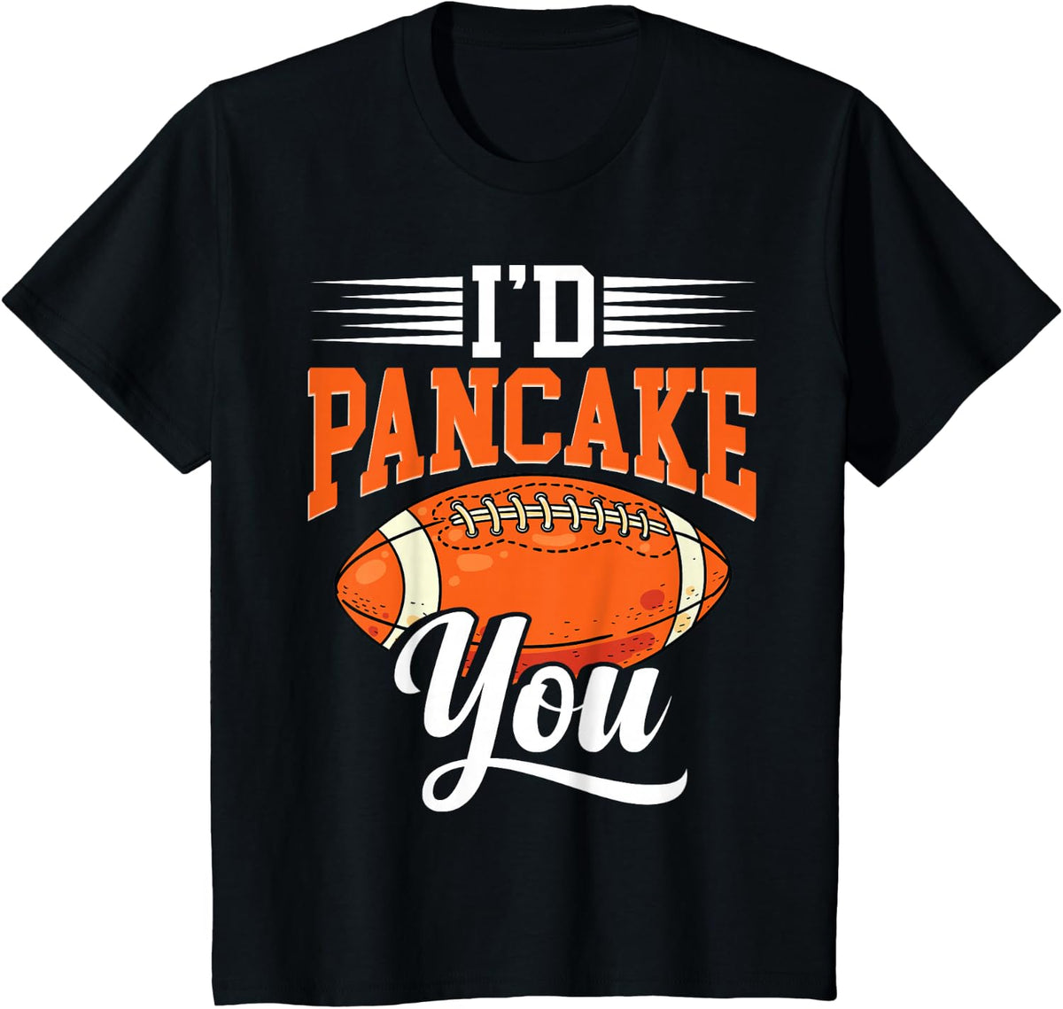 Offensive Lineman Pancake American Football Player Cleats T-Shirt - Black