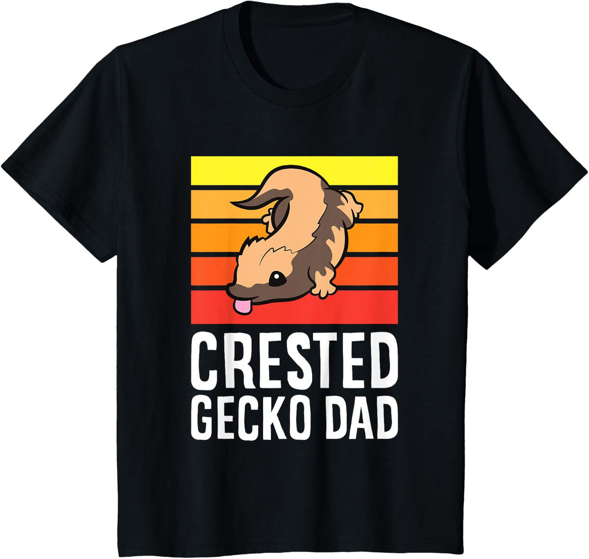 Funny Crested Gecko Lover Crested Gecko Dad T-Shirt - Black