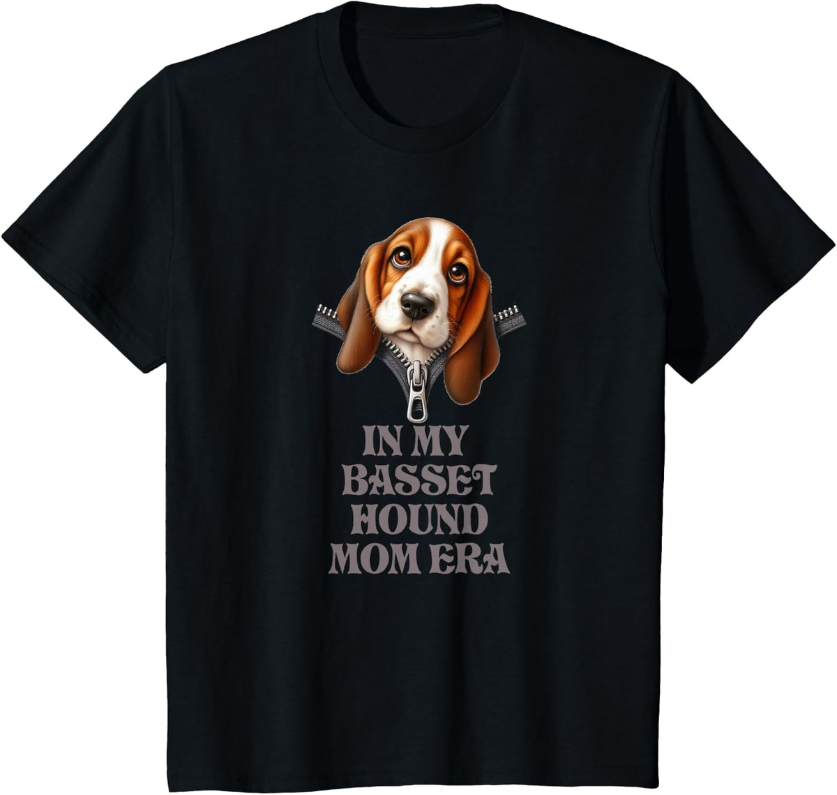 In My Basset Hound Mom Era T-Shirt - Black