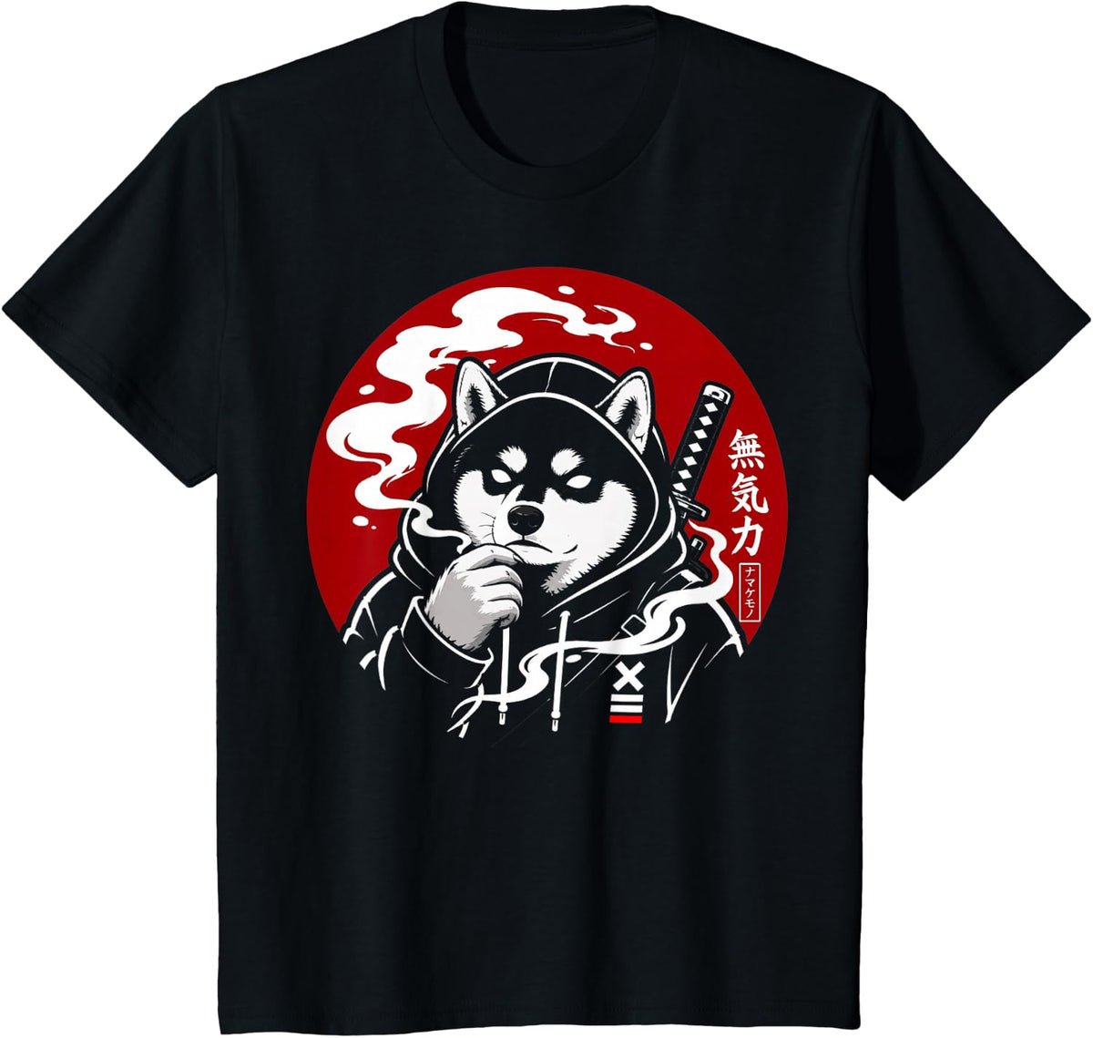 Samurai Shiba Inu Japanese Anime Streetwear Art T-Shirt - Black