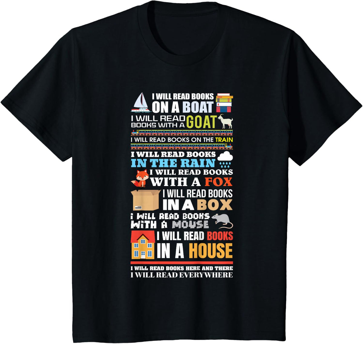 I Will Read Books On A Boat Reading T-Shirt Gift For Book Lovers And Readers - Black