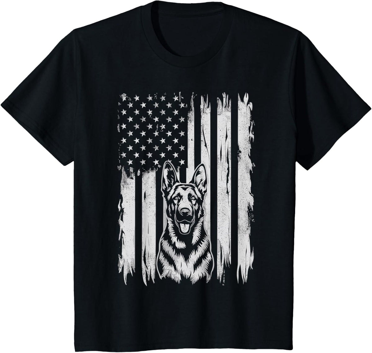 Patriotic German Shepherd 4th Of July Shepherd T-Shirt - Black