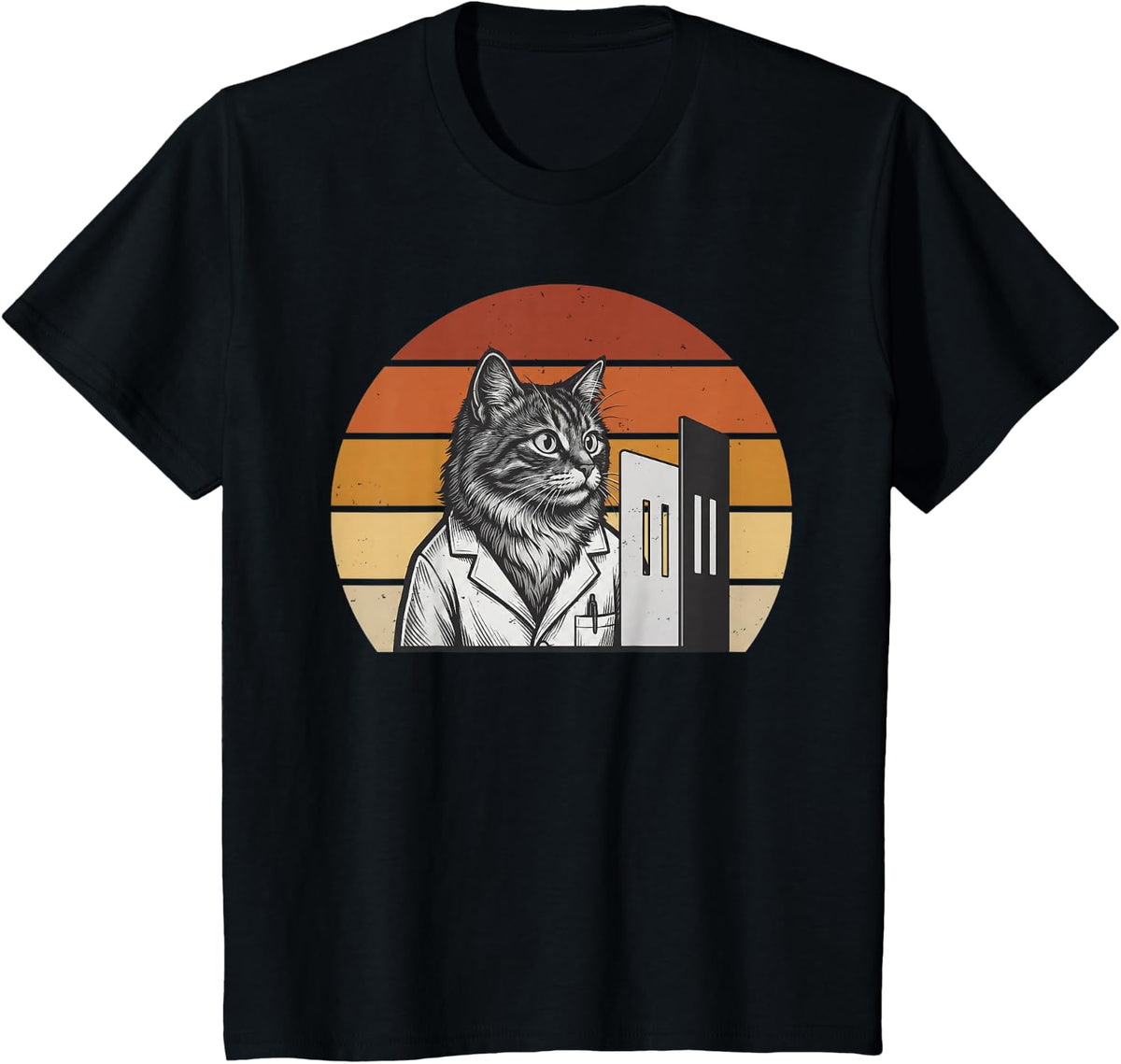 Double Slit Experiment Funny Cat Physics Physicist Teacher T-Shirt - Black
