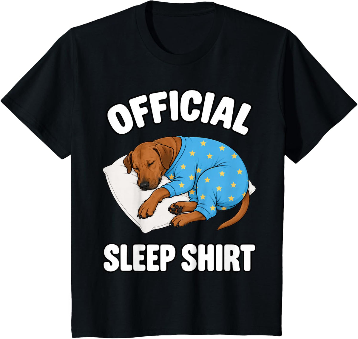 Rhodesian Ridgeback in Pajamas Official Sleepshirt Cute T-Shirt - Black