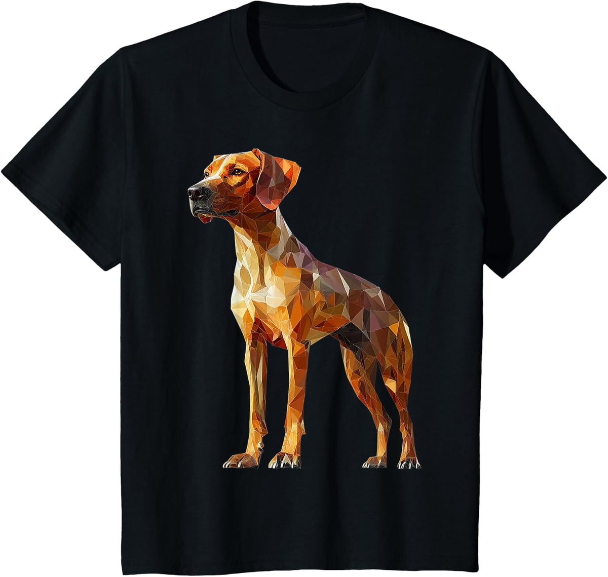 Rhodesian Ridgeback Dog Motif Pet Art T-Shirt - Black