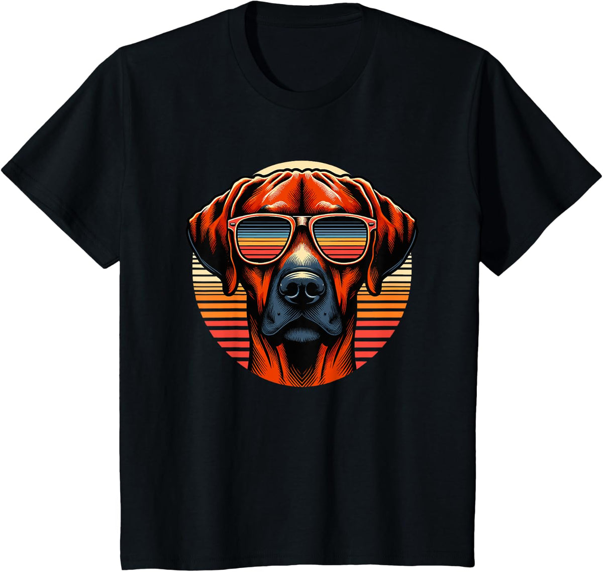Retro Sunglasses Rhodesian Ridgeback Ridgebacks T-Shirt - Black