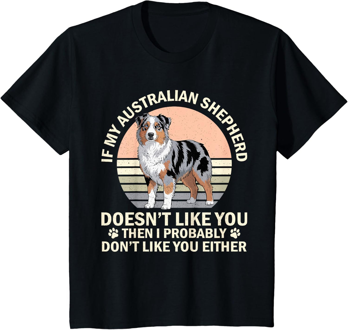 Australian Shepherd Aussie Dog T-Shirt - Black