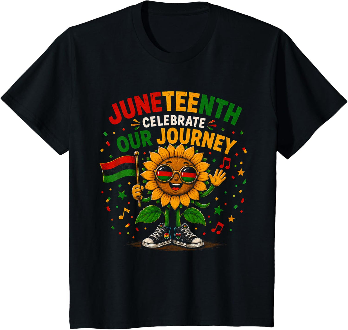 Juneteenth Celebrate Our Journey Black History T-Shirt - Black