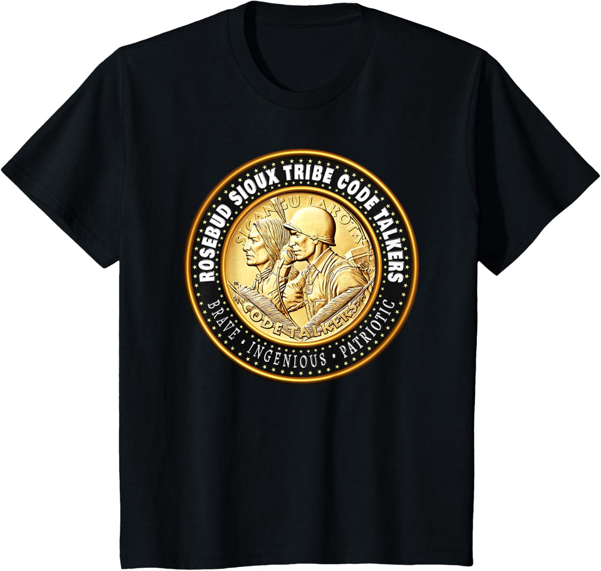 Rosebud Sioux Nation Code Talkers Legacy Tribute T-Shirt - Black