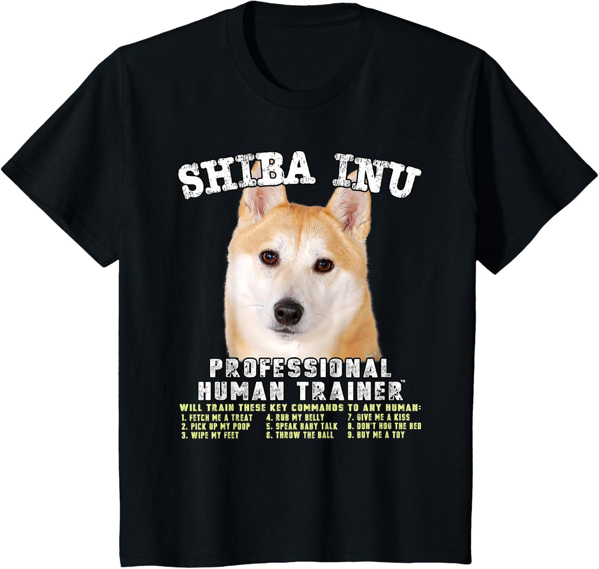 Shiba Inu Professional Human Trainer T-Shirt - Black