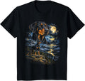 Doberman Pinscher Full Moon Alpine Lake Scenic Dog Portrait T-Shirt - Black