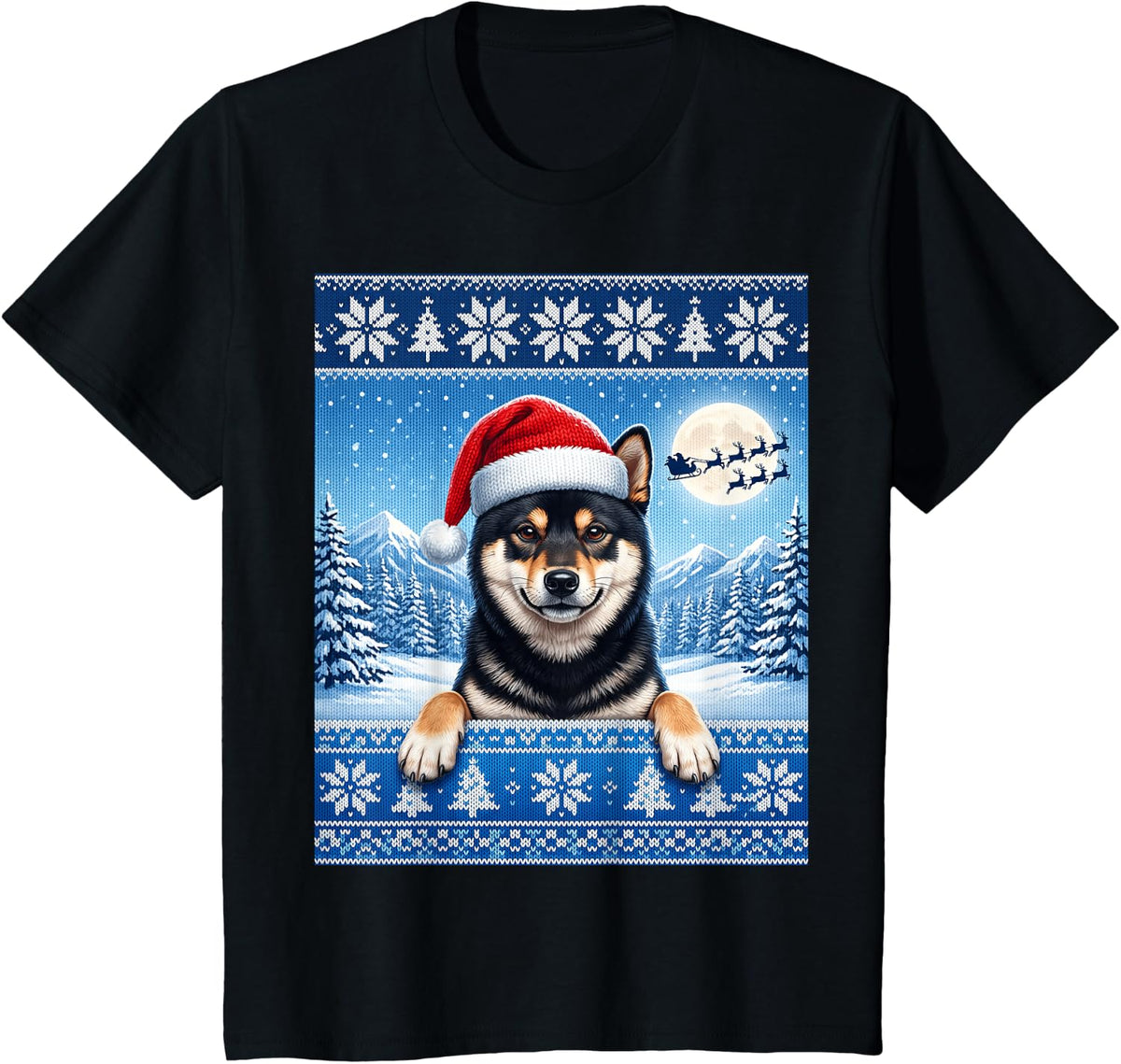 Black and Tan Shiba Inu Dog T-Shirt - Black