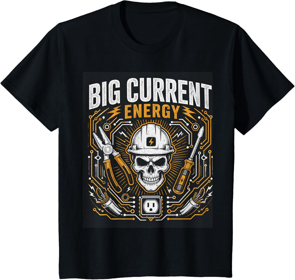 Big Current Energy | Lineman Wireman Electrical Electrician T-Shirt - Black