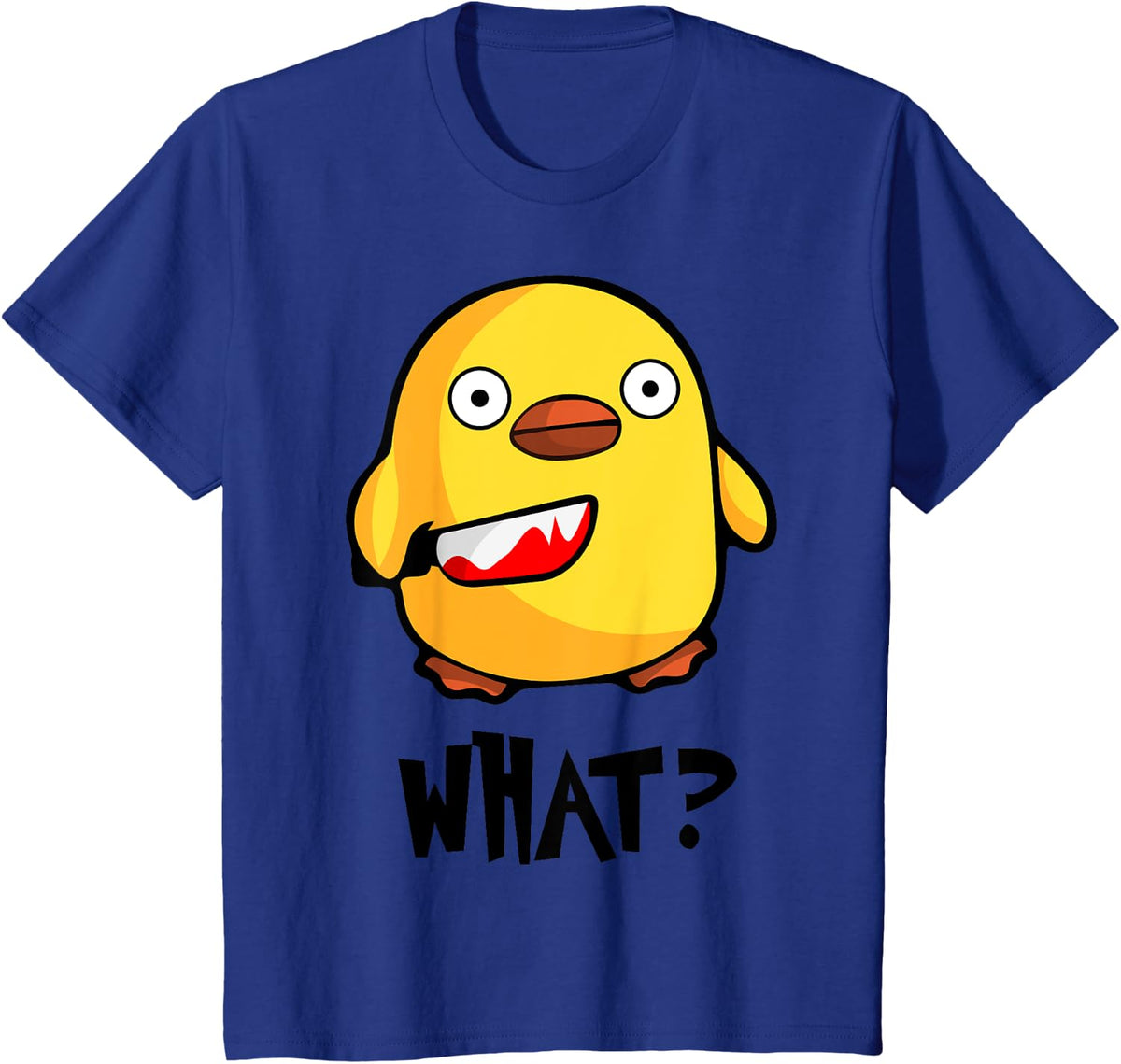 Chicken What? Funny Cute baby chick with knife T-Shirt - Royal Blue