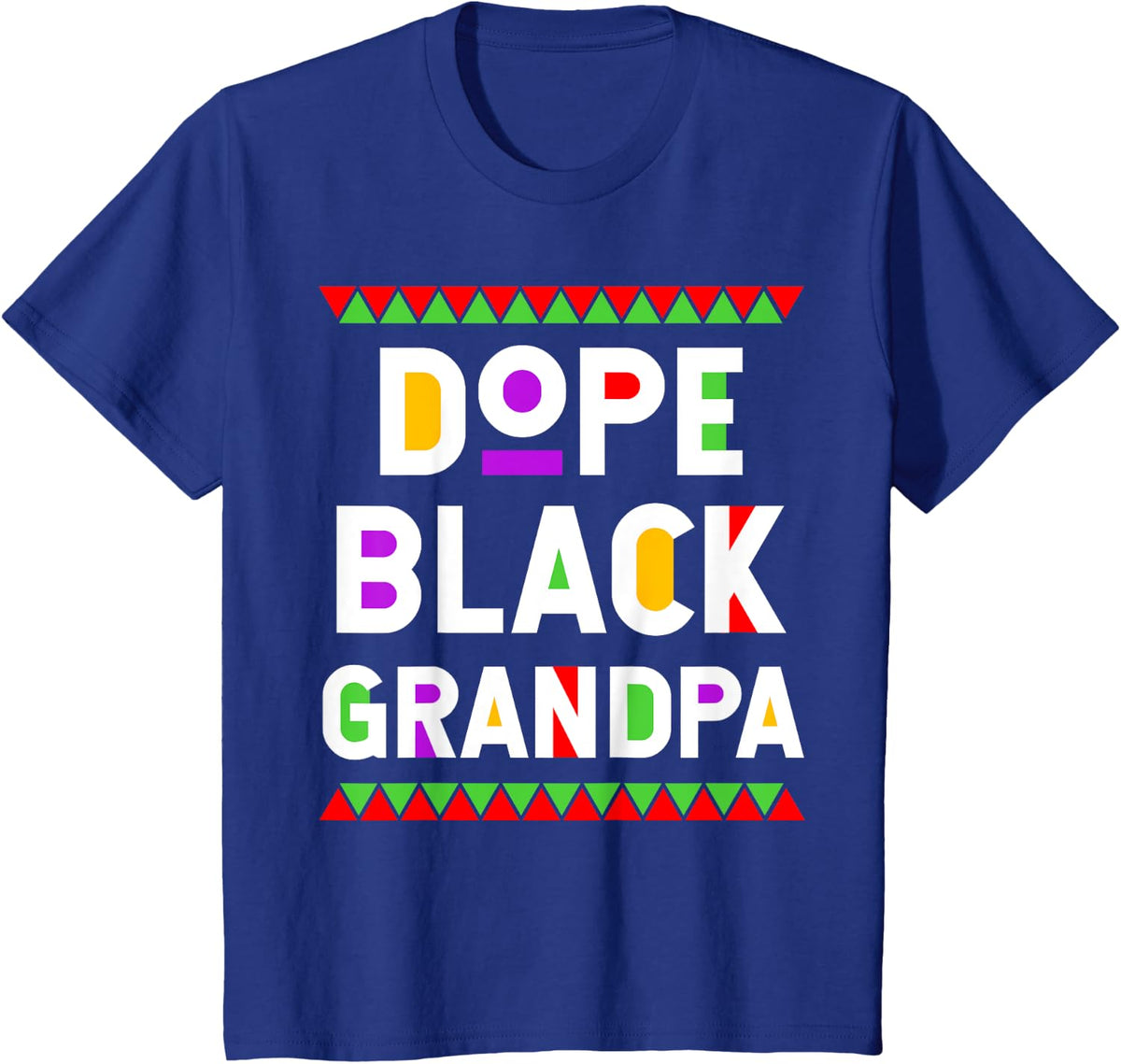 Dope Black Grandpa T-Shirt African American Black History Month Tees - Royal Blue