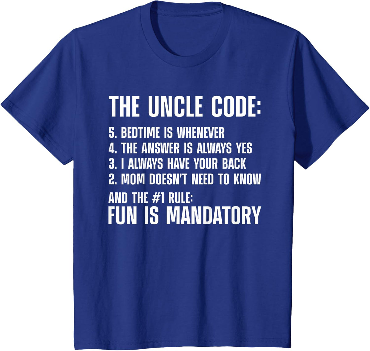 Uncle Code Art T-Shirt For Men First Time Uncle Brother Tees Nephew Niece Gift - Royal Blue