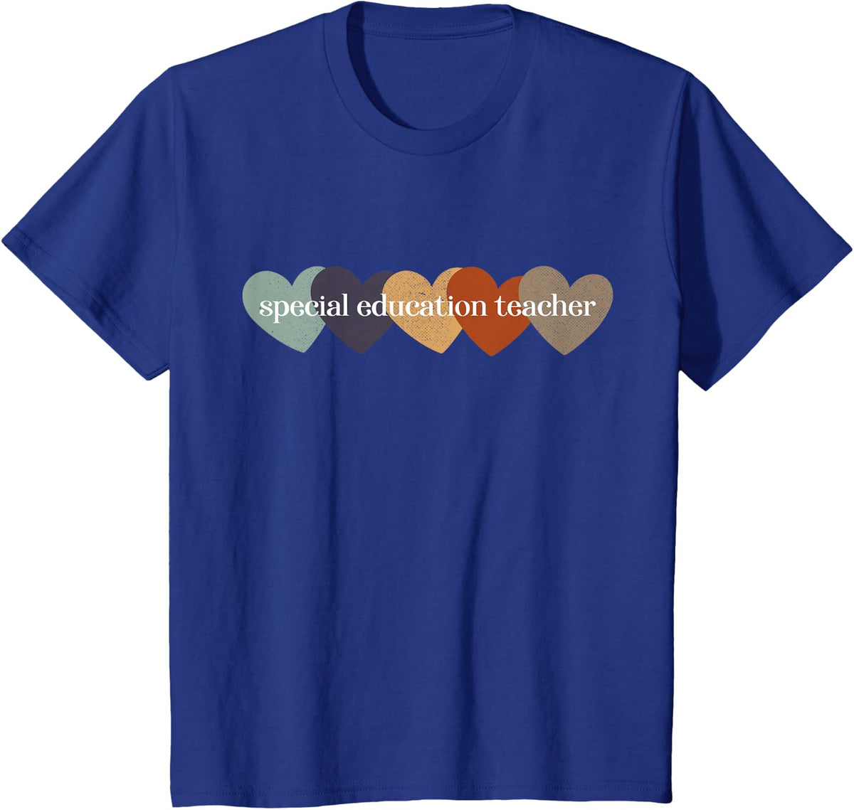Special Education Teacher Heart Back to School Teach Rainbow T-Shirt - Royal Blue