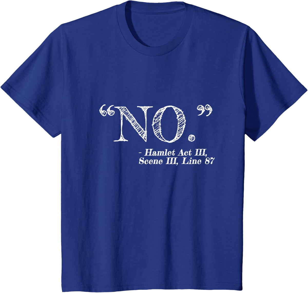 NO Funny Hamlet William Shakespeare Quote T-Shirt - Royal Blue