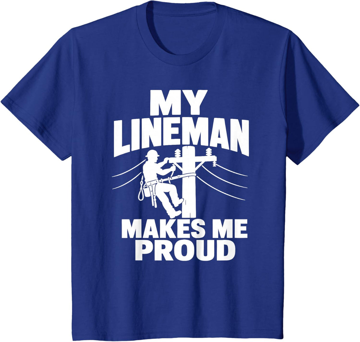 Lineman Grandma Utility Pole T-Shirt - Royal Blue