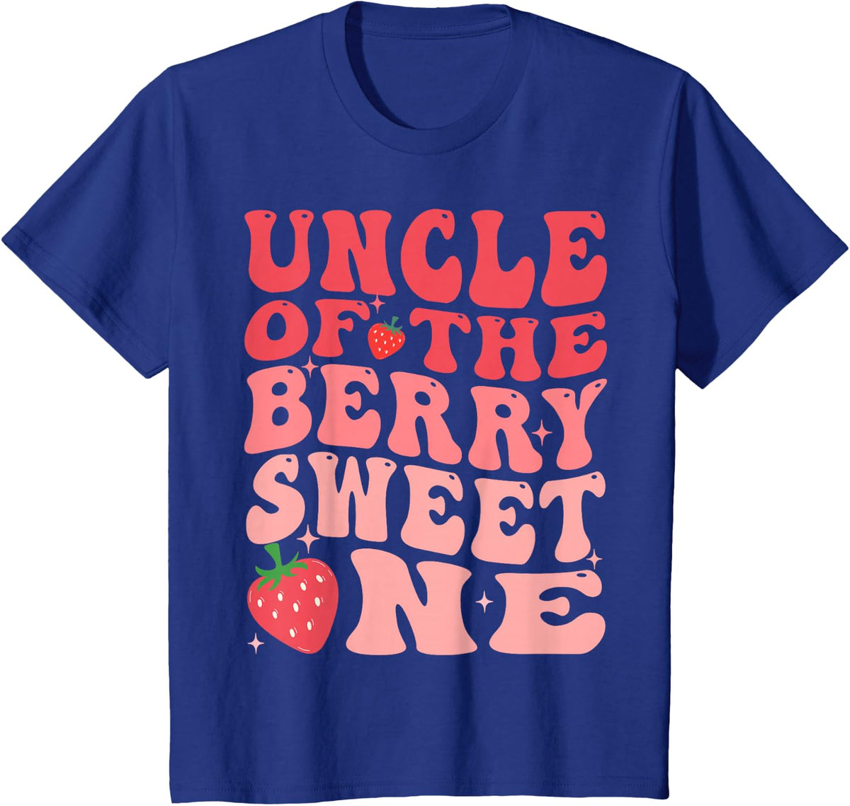 Uncle Of The Berry Sweet One 1st Birthday Strawberry T-Shirt - Royal Blue