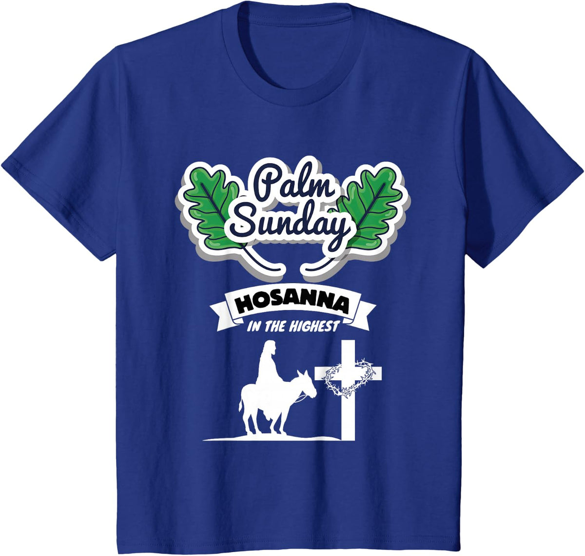 Palm Sunday Palm Leaf Hosanna T-Shirt - Royal Blue