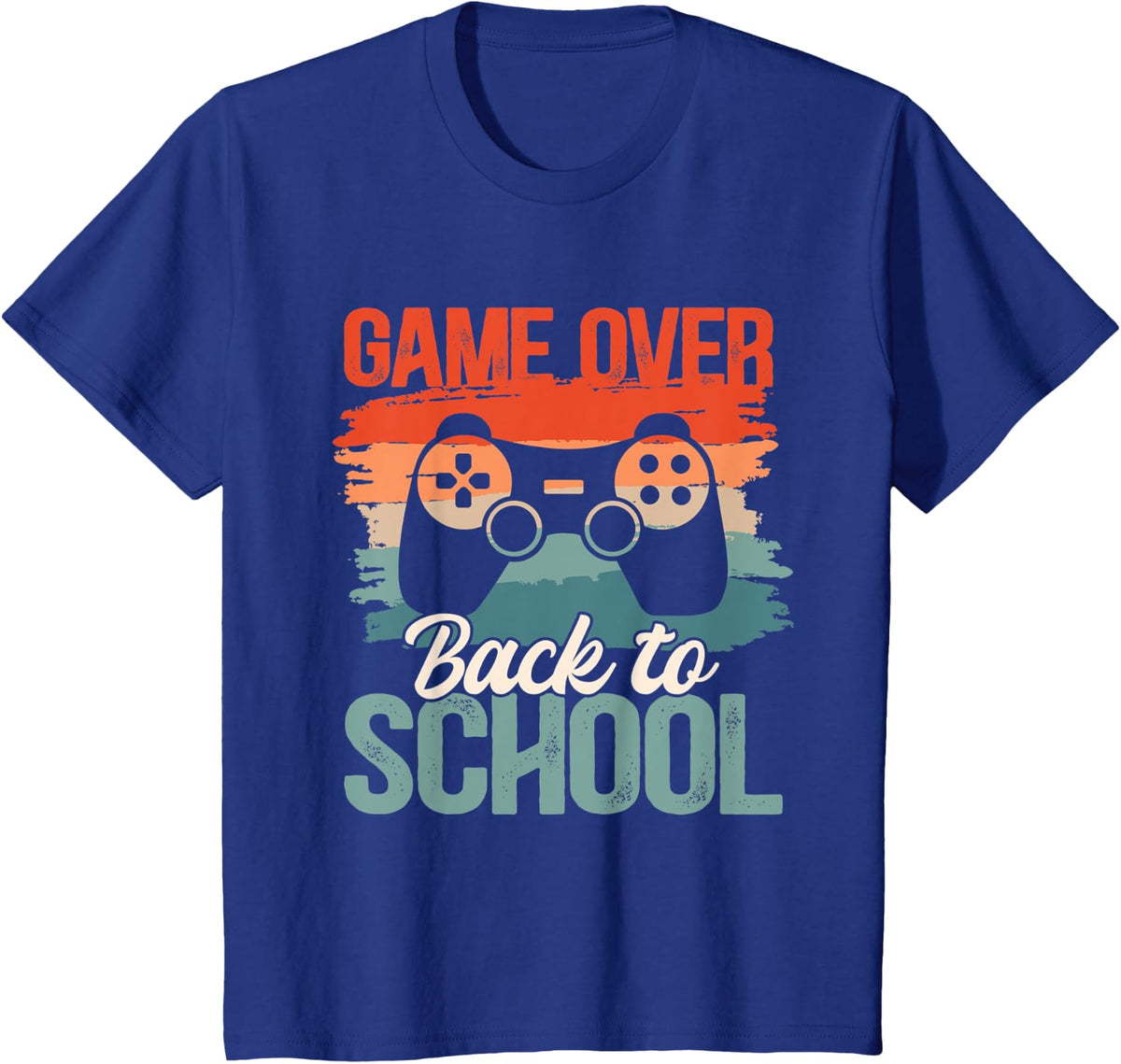 Back to School Funny Game Over Teacher Student Controller T-Shirt - Royal Blue
