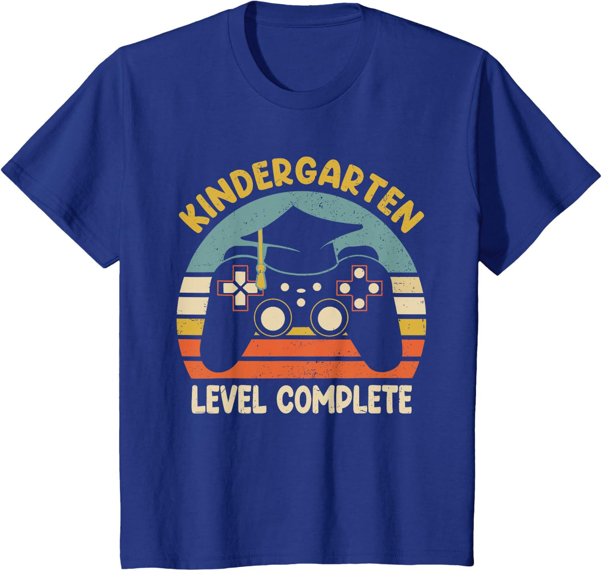 Kindergarten Level Complete Last Day Of School Video Gamer T-Shirt - Royal Blue
