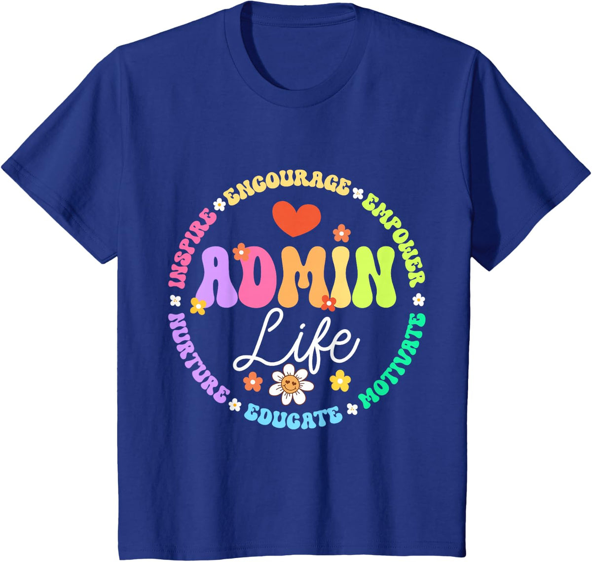 Admin Crew School Assistant Principal Administrator Office T-Shirt - Royal Blue