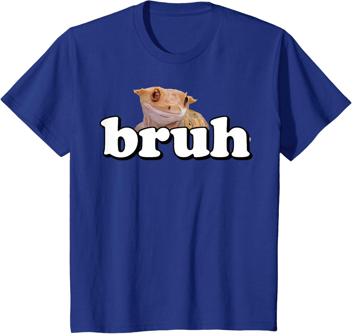 Funny Meme Saying Bruh With Crested Gecko Teens Boys Men T-Shirt - Royal Blue