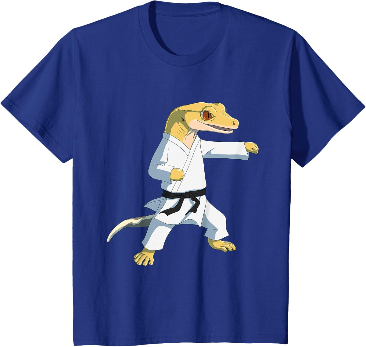 Funny Karate Reptile Crested Gecko T-Shirt - Royal Blue