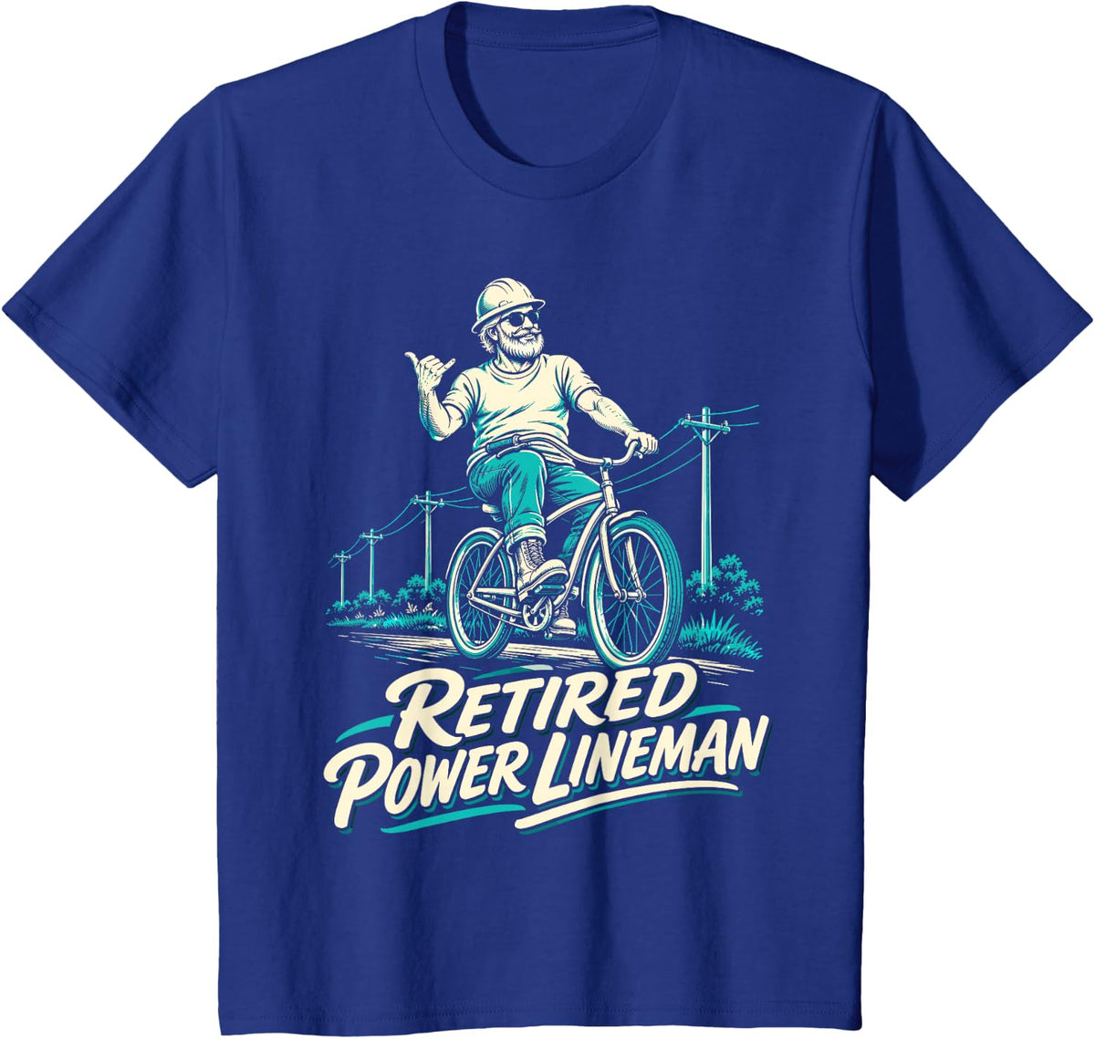 Retired Power Lineman T-Shirt - Royal Blue