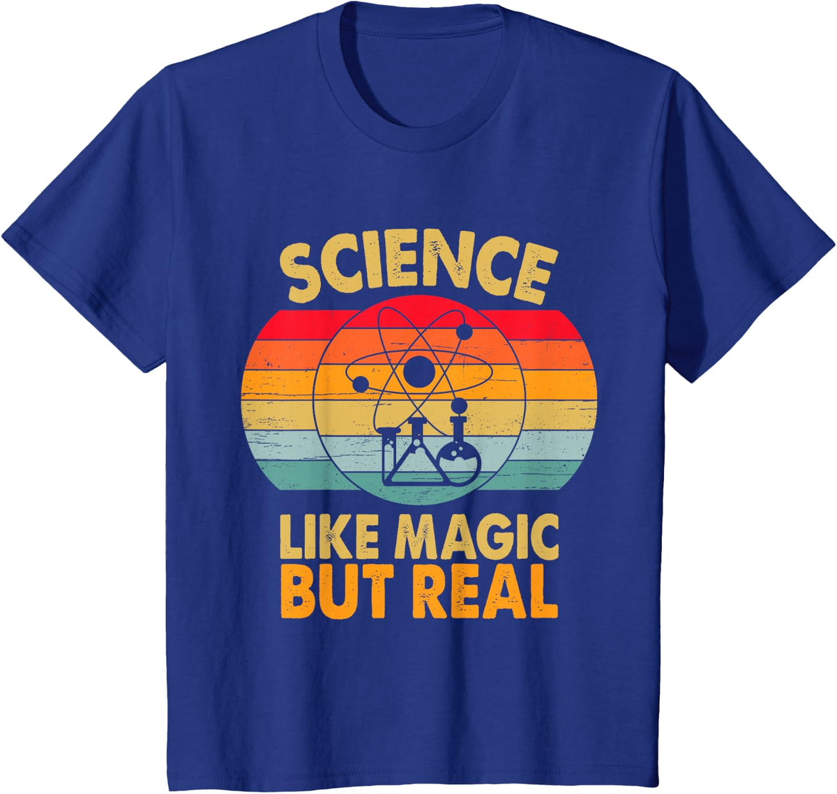 Vintage Science Like Magic But Real Funny Science Teacher T-Shirt - Royal Blue