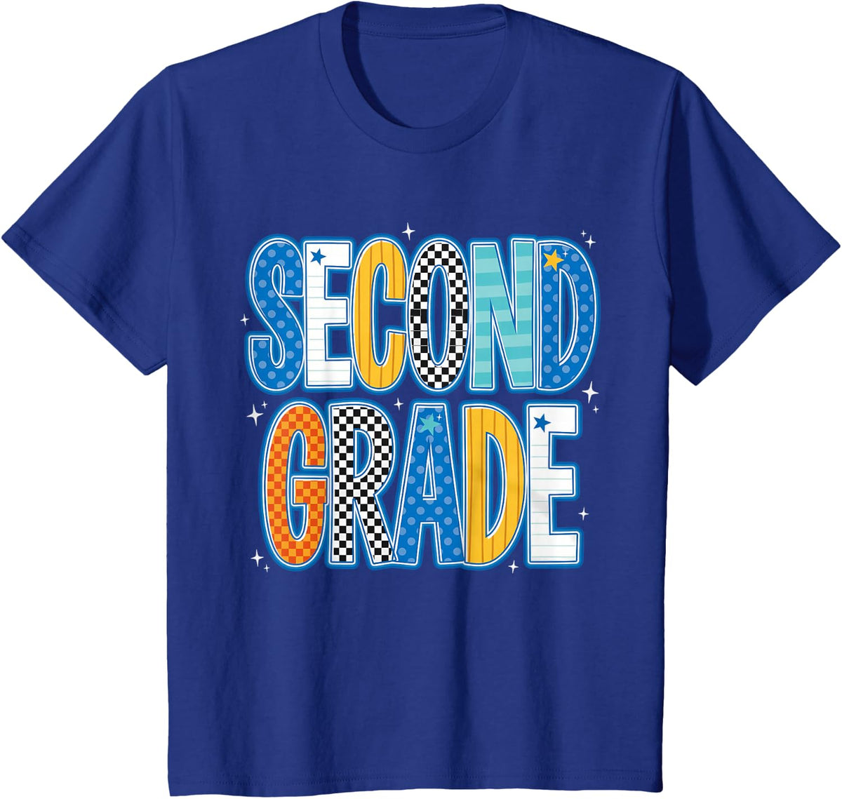 Back to School Hello Second Grade Team 2nd Grade Boy Girl T-Shirt - Royal Blue