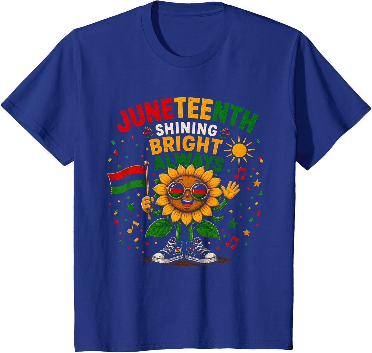 Juneteenth Shining Bright Always Black History T-Shirt - Royal Blue