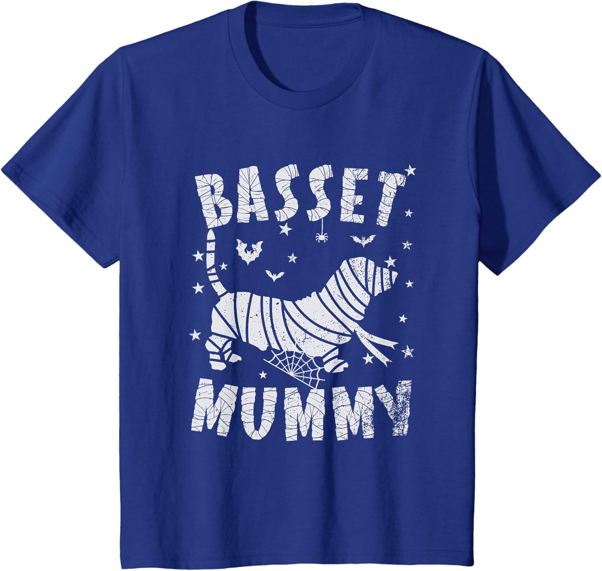 Basset Hound Mummy - Halloween T-Shirt - Royal Blue