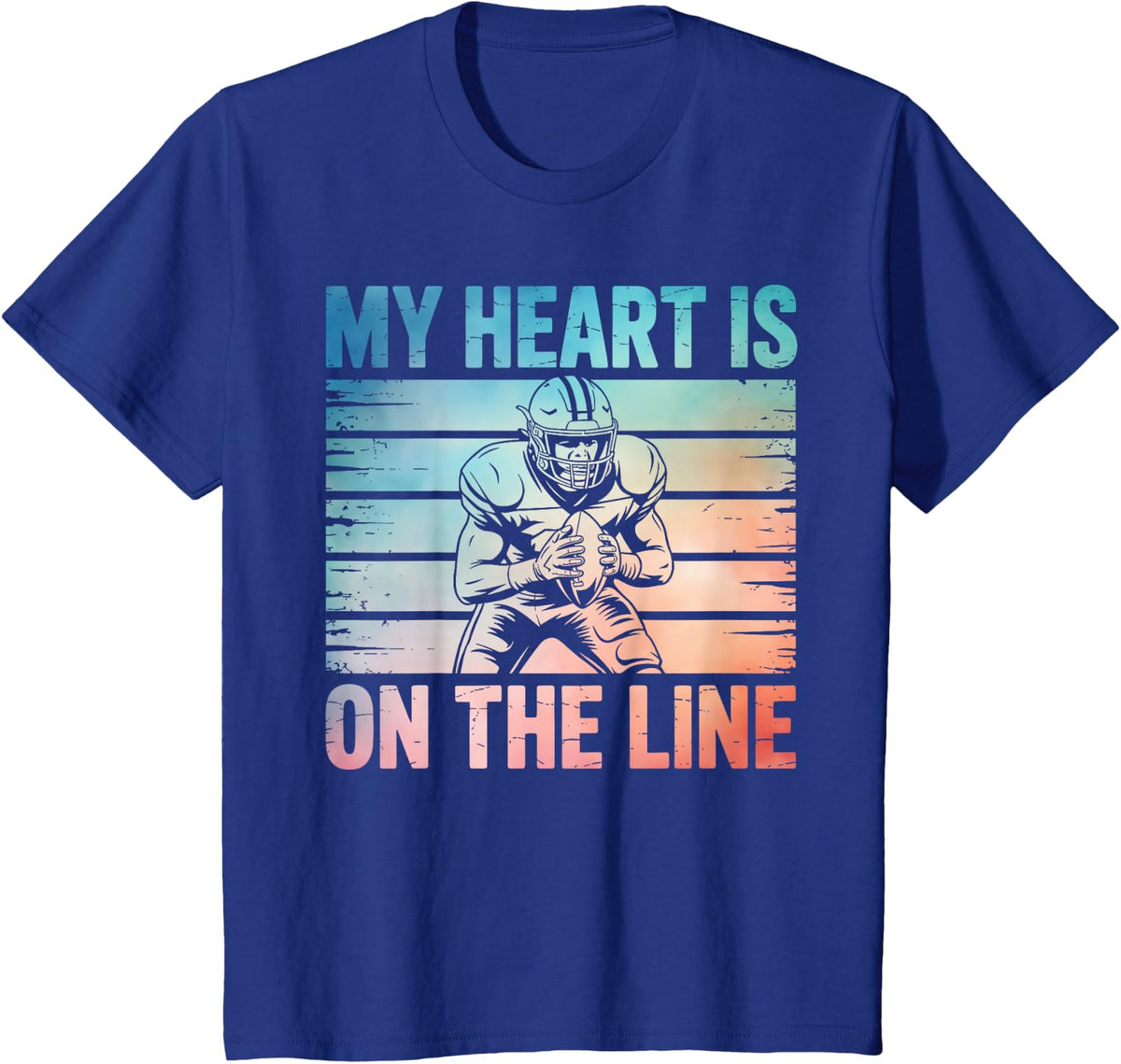Lineman Mom Art for Mom Women Mother Football Lineman Mom T-Shirt - Royal Blue